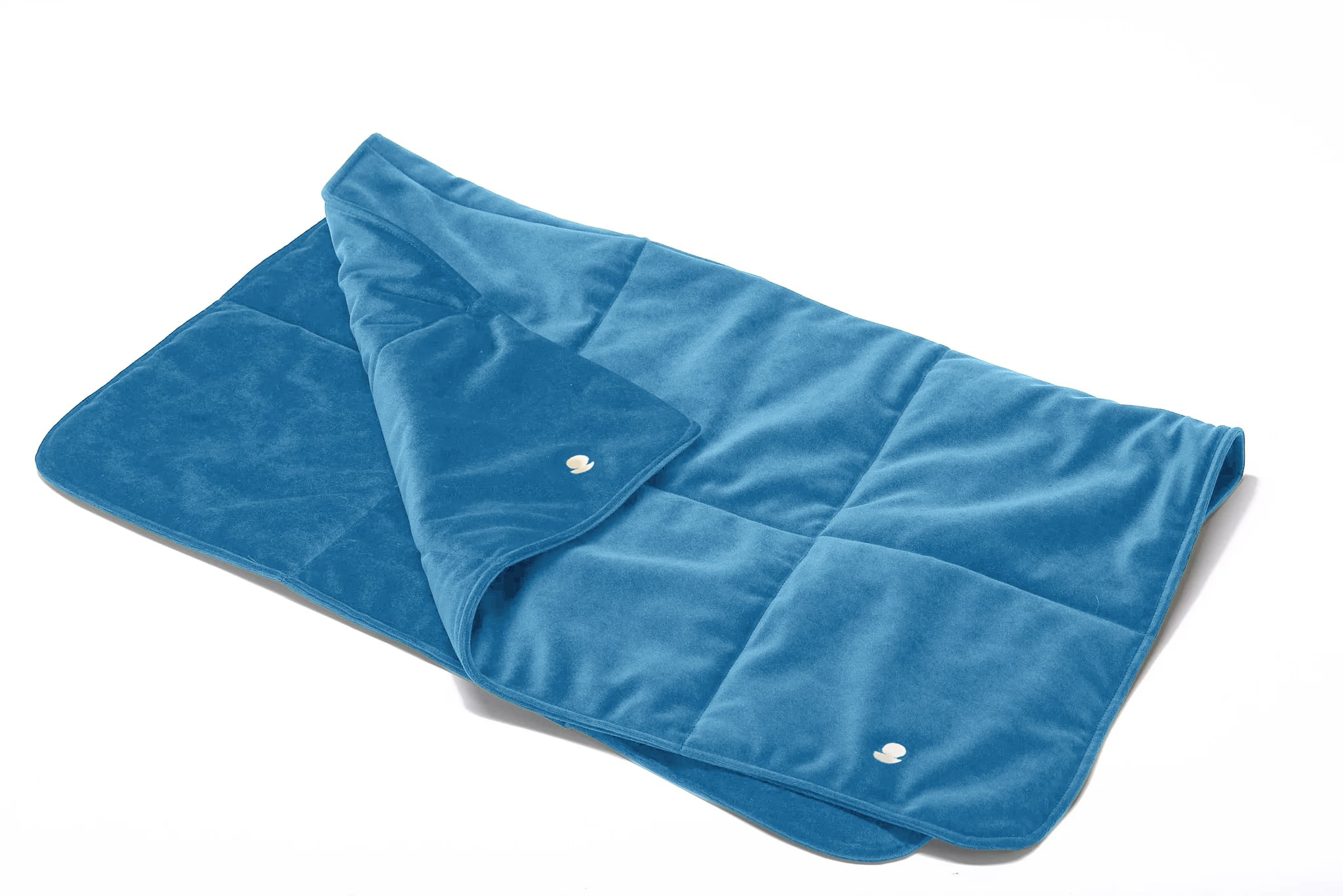 Světle modrá Deka s ovčí vlnou